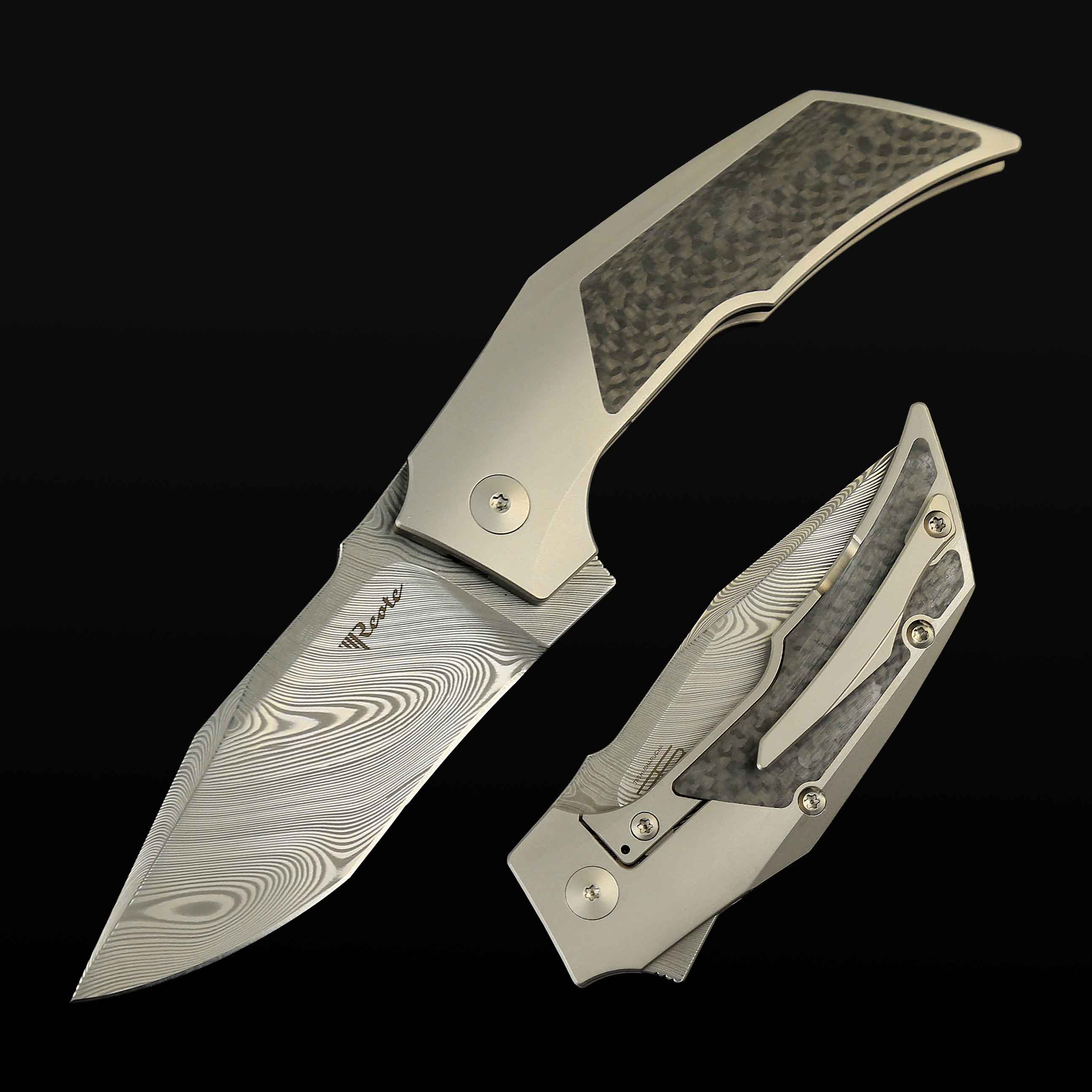 T3000 Titanium bead blast handle Carbon Fiber inlay