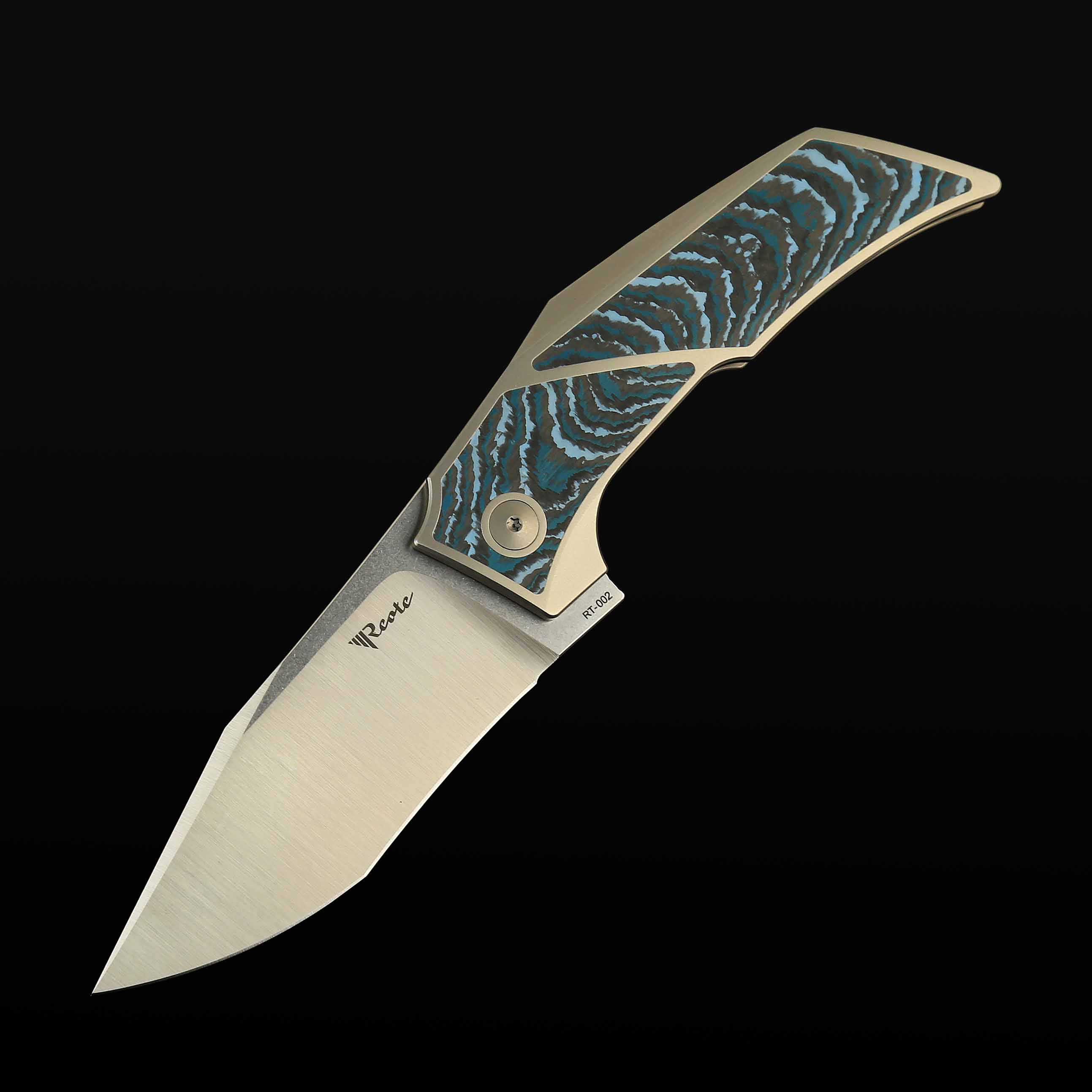 T3500 Titanium bead blast handle CROSSCUT Arctic Storm inlay