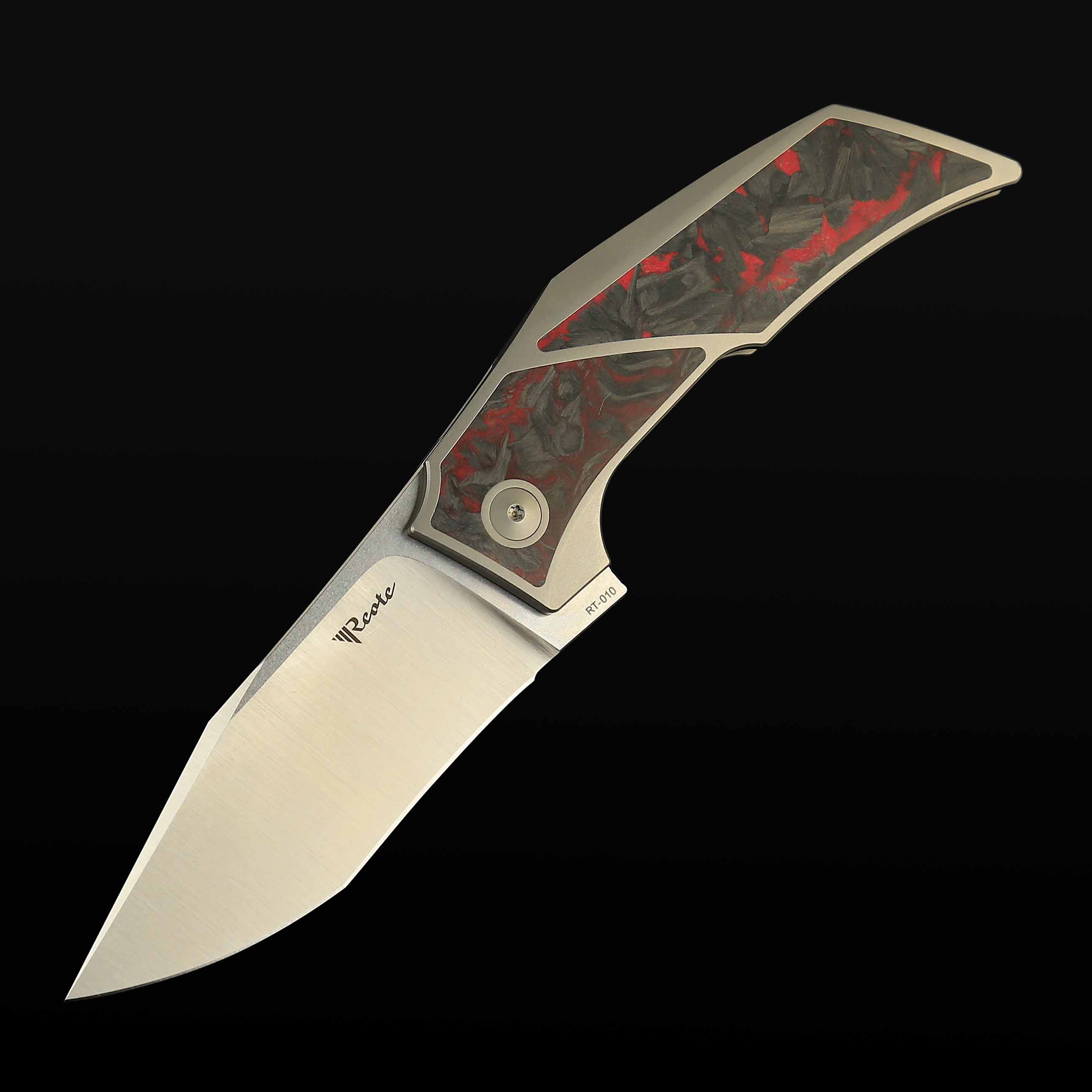 T3500 Titanium bead blast handle Dark Matter- Red inlay