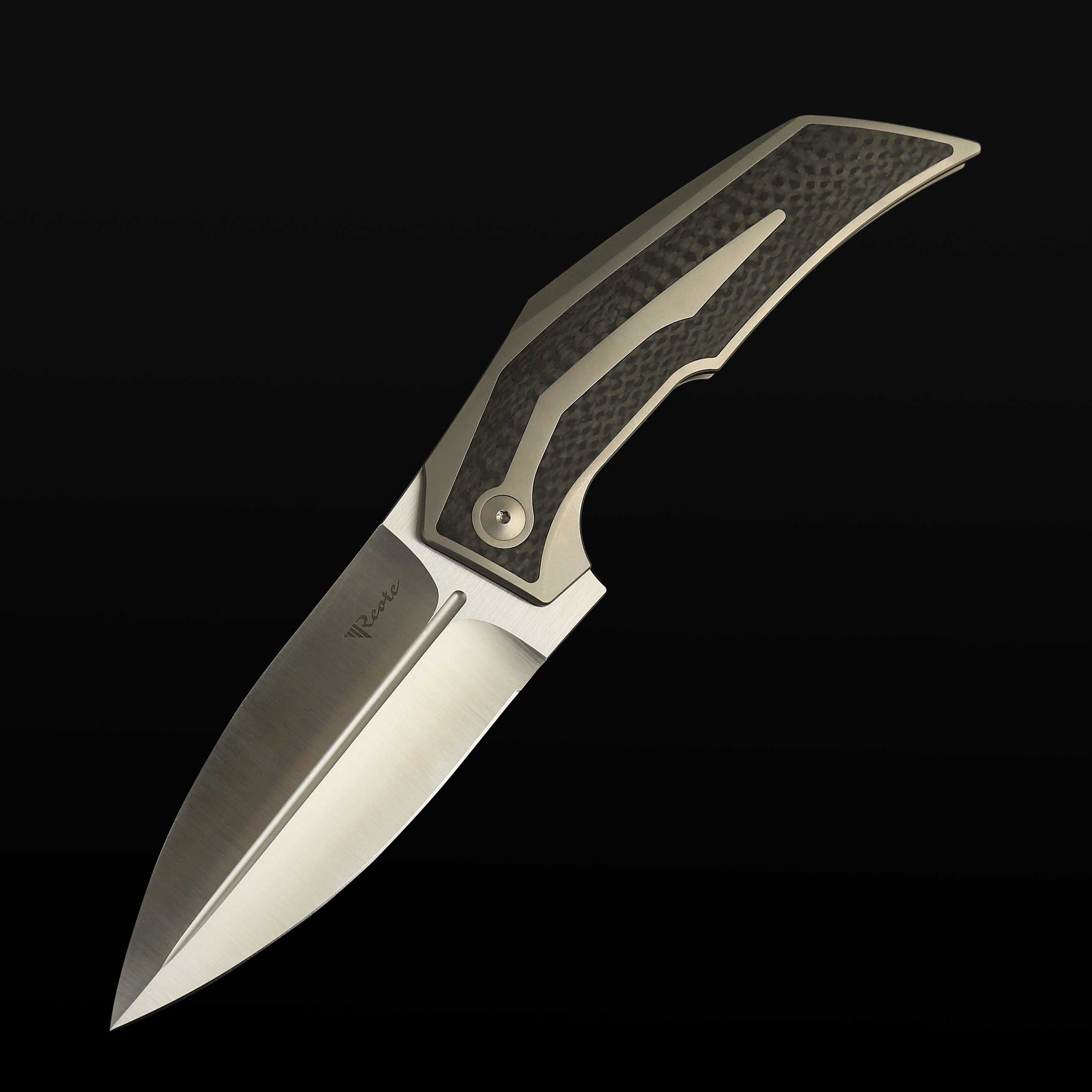 T4000 Titanium bead blast handle Carbon Fiber inlay