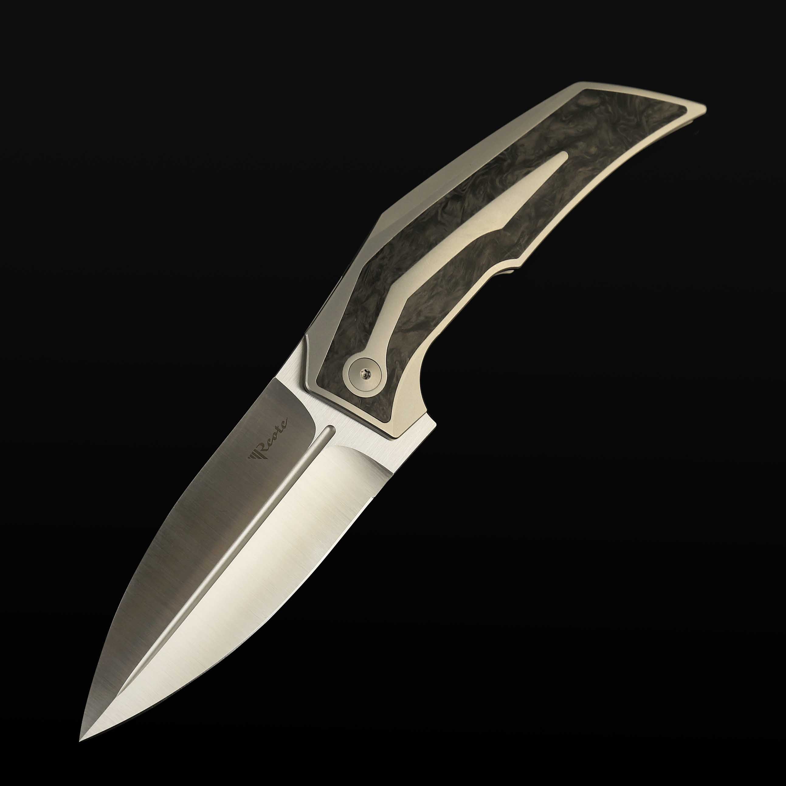 T4000 Titanium bead blast handle Marble carbon fiber inlay
