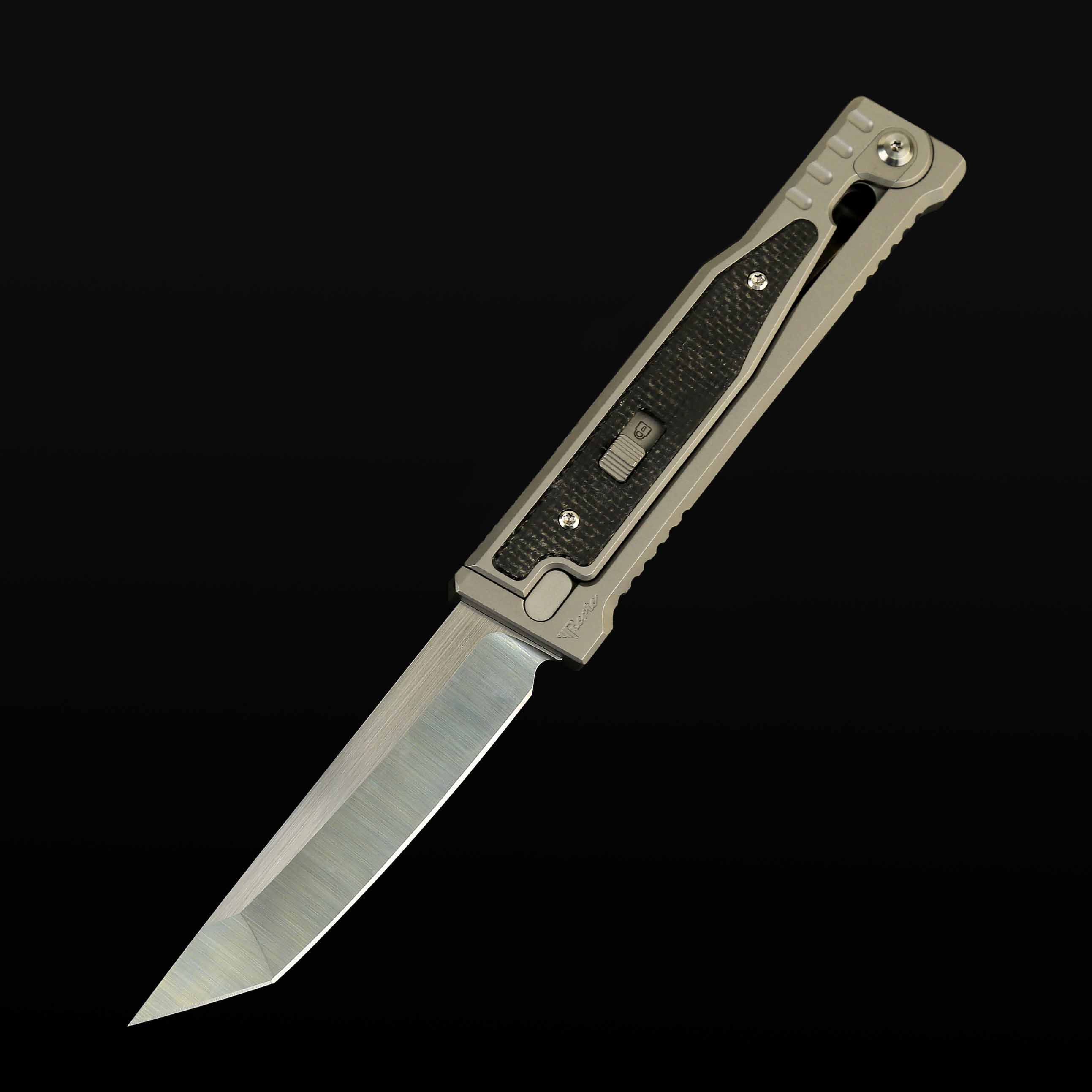 EXO Titanium bead blast handle Black Micarta inlay - Tanto