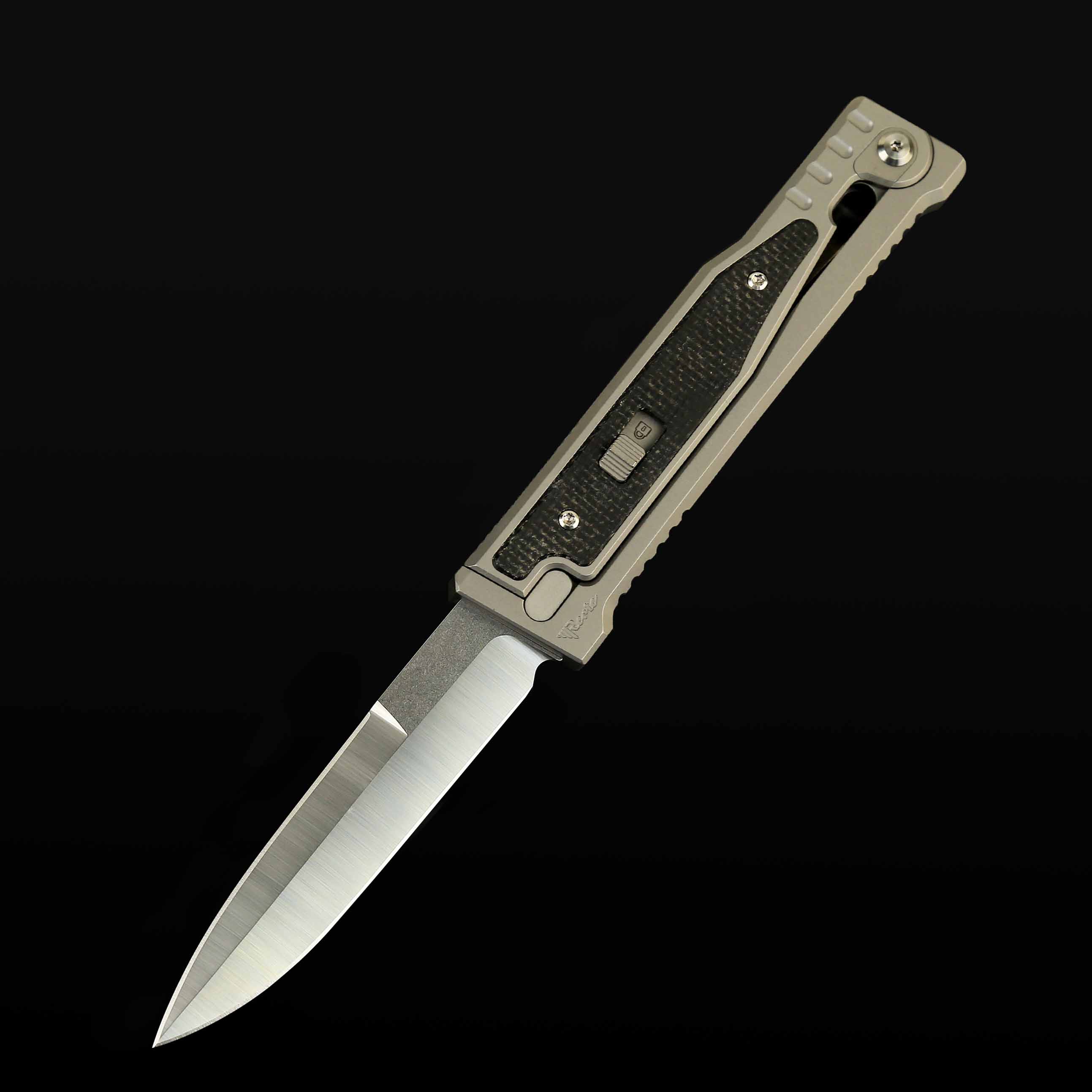 EXO Titanium bead blast handle Black Micarta inlay - Double edge