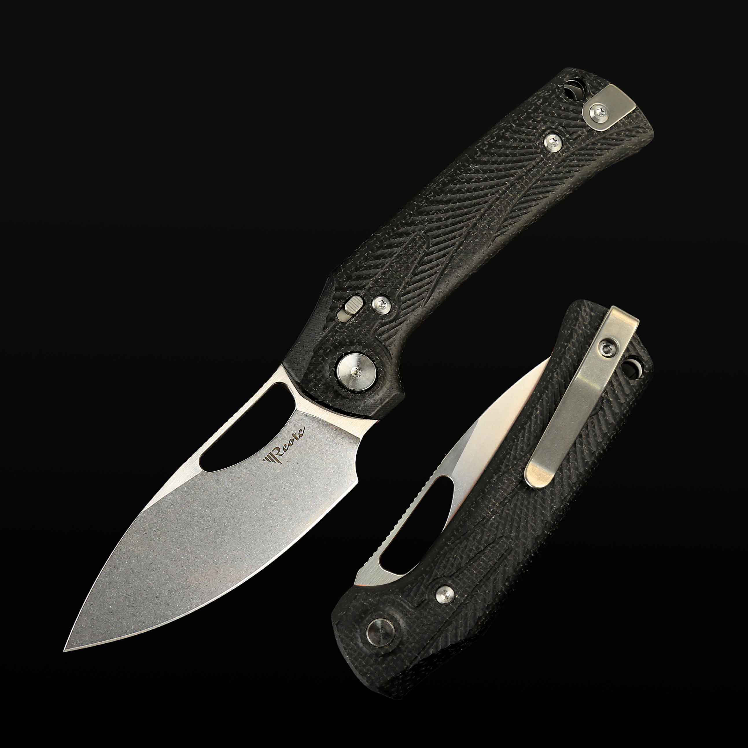 PL-XE Black Micarta inlay with Nitro-V blade - Stonewashed Drop Point