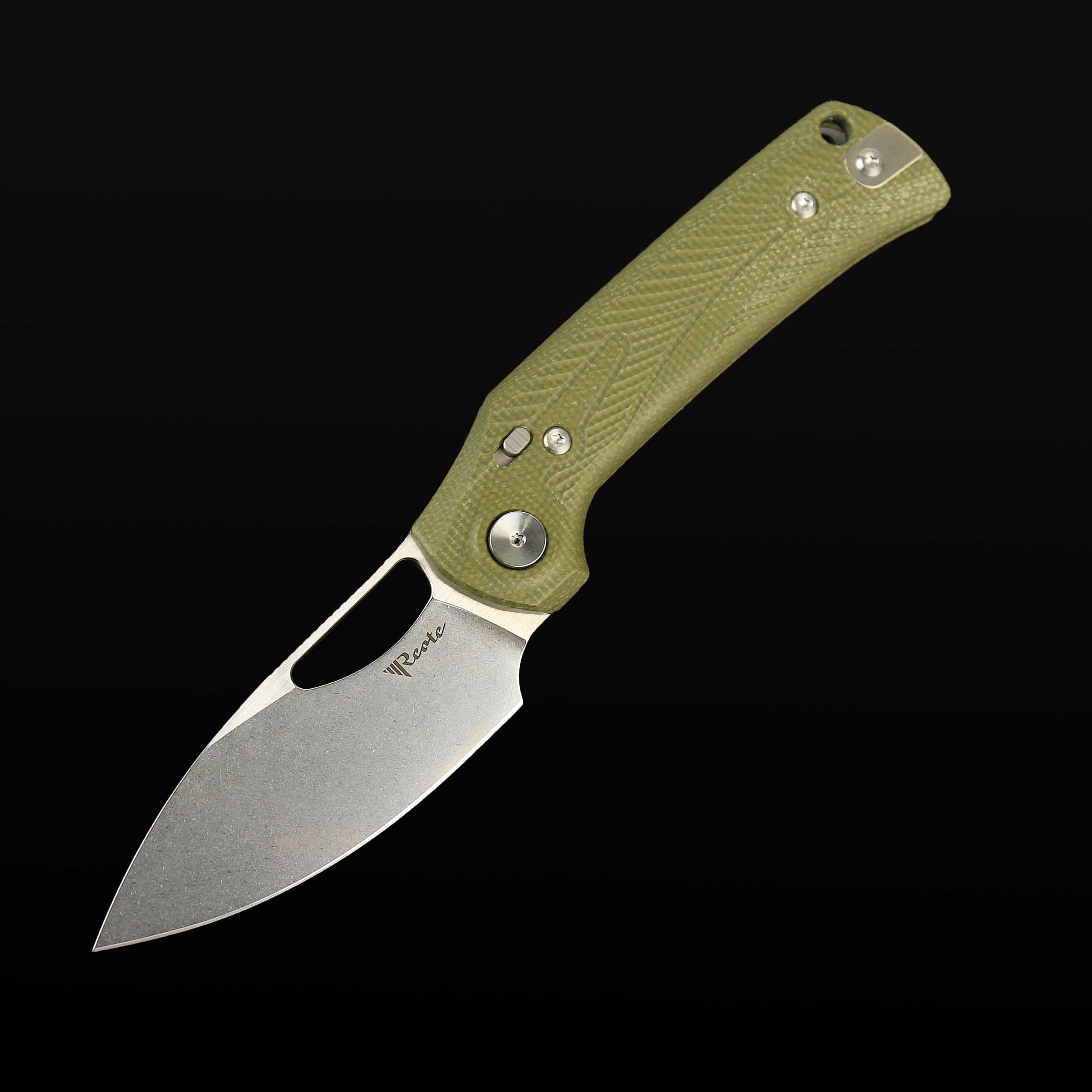PL-XE Green Micarta inlay with Nitro-V blade - Stonewashed Drop Point